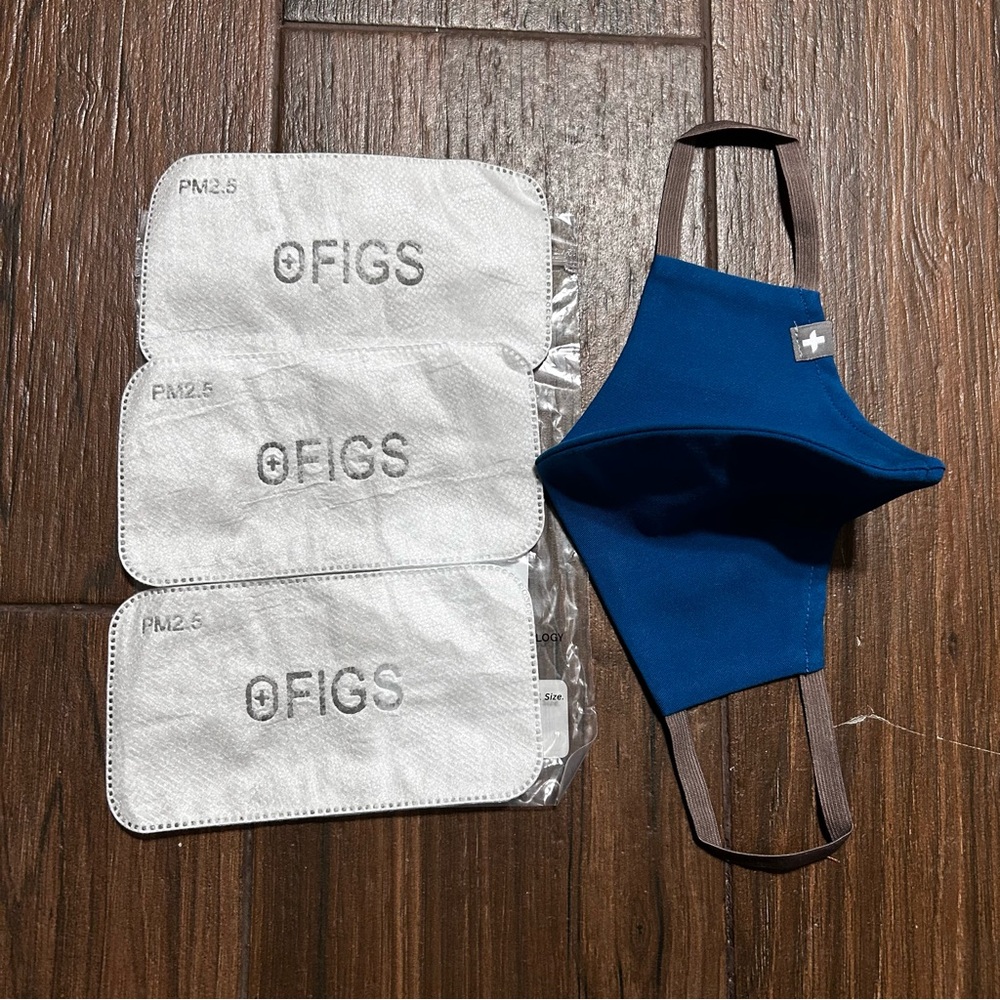 FIGS 3 Pack FIONx Core Protective Face Mask Dark Teal Gray Strap S/M Washable - Picture 4 of 6
